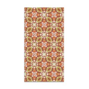Tapis vinyle tuile kaléidoscope oriental orange 120x170cm