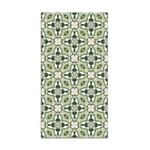 Tapis vinyle tuile kaléidoscope oriental vert 120x170cm