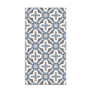 Tapis vinyle tuile style oriental bleu 120x170cm