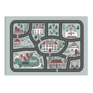 Tapis vinyle ville des enfants 120x160cm