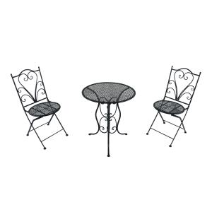 Tasble de bistrot avec 2 chaises, anthracite