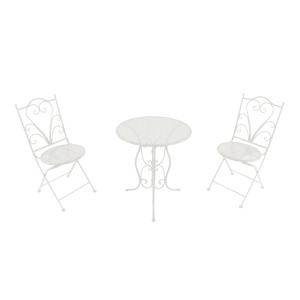 Tasble de bistrot avec 2 chaises, blanc