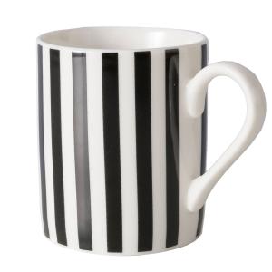 Tasse à café en céramique rayures noires et blanches 8.5x5.…