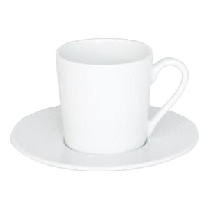 Tasse à café et sa sous-tasse   12 cl blanc en porcelaine