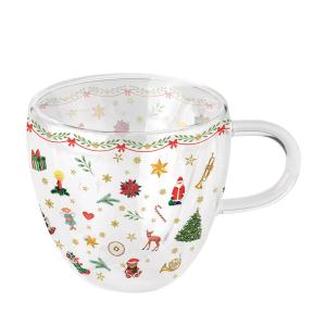 Tasse à thé en verre double paroi décoration de Noël 200 ml…