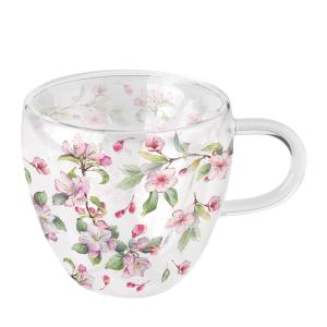 Tasse à thé printemps en verre double paroi 200 ml