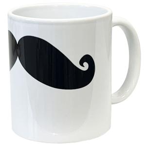 Tasse en céramique blanche moustache