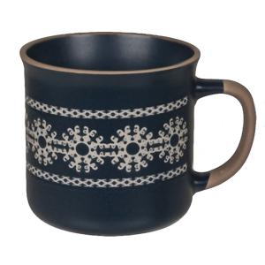 Tasse en céramique bleue motif flocons