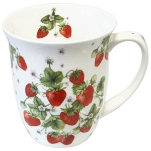 Tasse en porcelaine bouquet de fraises