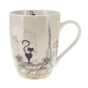 Tasse en porcelaine chat sur terrasse parisienne 340 ml