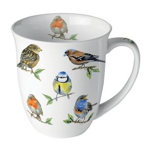 Tasse en porcelaine espèces d'oiseaux