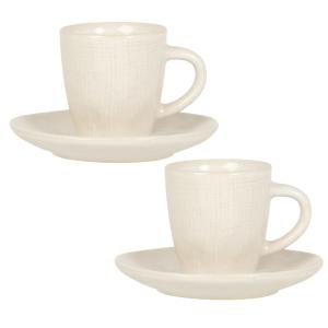 Tasse et soucoupe en céramique beige