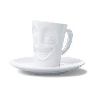 Tasse et sous tasse expresso en porcelaine blanche 80 ml