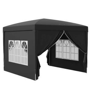 Tente de réception barnum pliant 4 parois amovibles noir