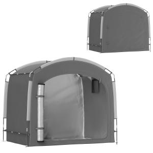 Tente de vélo pour 3-4 vélos poches latérales gris foncé