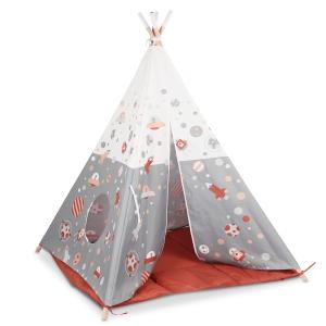 Tente tipi pour enfant en bois naturel et polyester impermé…