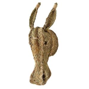 Tête d'âne en sparte, décoration murale 40x30cm