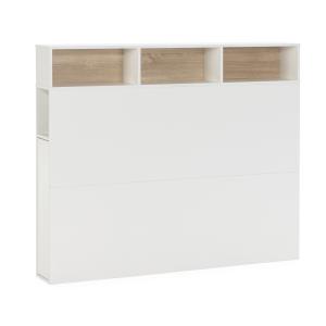 Tête de lit 165 cm blanc, 2 portes 9 trous