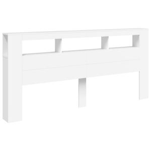 Tête de lit à led bois blanc 220x18,5x103,5 cm