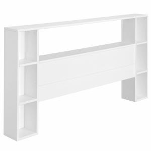 Tête de lit avec rangements bois massif blanc 120 cm