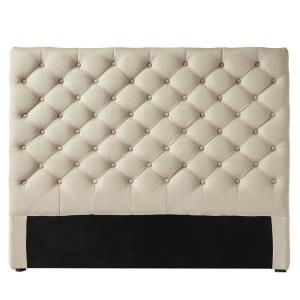 Tête de lit capitonnée en lin pour couchage 160
