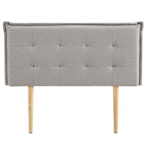 Tête de lit capitonnée en tissu gris, 120 cm