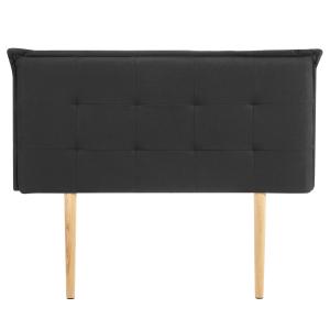 Tête de lit capitonnée en tissu noir, 120 cm