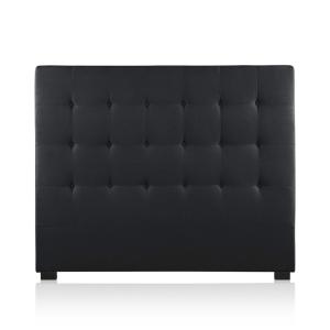 Tête de lit capitonnée en tissu noir 140cm