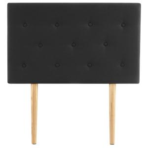 Tête de lit capitonnée en tissu, noir, 90 cm