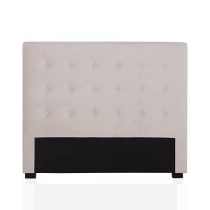 Tête de lit capitonnée en velours beige 140cm