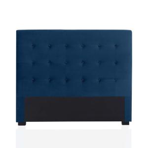 Tête de lit capitonnée en velours bleu 140cm