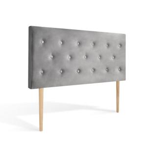 Tête de lit capitonnée en velours gris 140cm