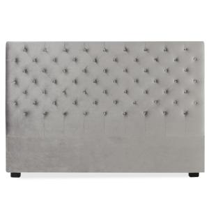 Tête de lit capitonnée en velours gris 180cm