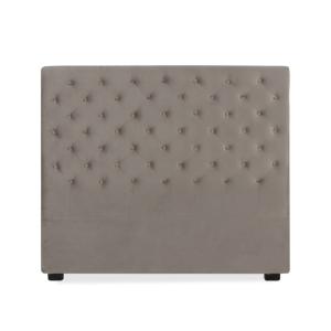 Tête de lit capitonnée en velours taupe 140cm