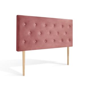 Tête de lit capitonnée en velours vieux rose 140cm