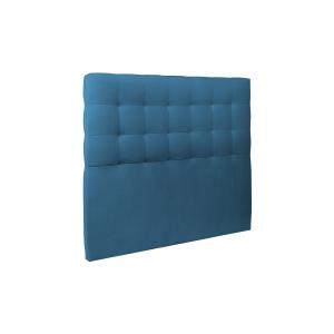 Tete de lit Capitonnée Velours Bleu océan 140x120