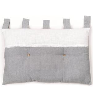 Tête de lit coussin en coton gris 45x70