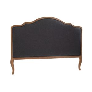 Tête de lit double en bois et en tissu gris L160 - BETSY