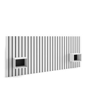 Tête de lit effet bois blanc 258x3x107cm