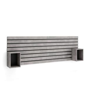 Tête de lit effet bois ciment 214x3x70cm
