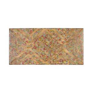 Tête de lit en bois de manguier avec mosaïques artisanales…