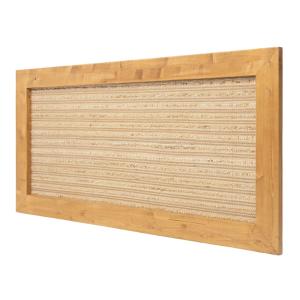 Tête de lit en bois et jute pour lit 135 cm en couleur marr…