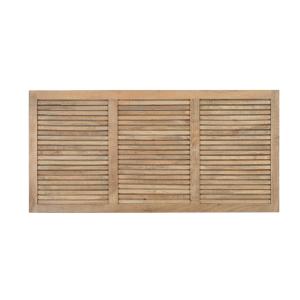 Tête de lit en bois naturel avec design à lattes horizontal…