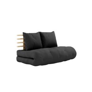 Tête de lit en pin massif avec futon anthracite 140x200