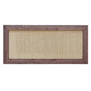 Tête de lit en raphia et bois massif de couleur sombre 140x…