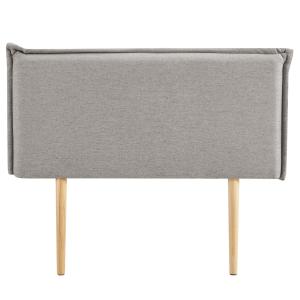 Tête de lit en tissu gris sur pieds en bois 120 cm