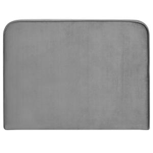 Tête de lit en tissu peau de pêche, gris, 90 cm