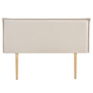 Tête de lit en tissu sur pieds en bois, beige, 140 cm