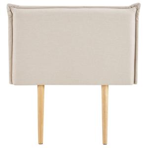 Tête de lit en tissu sur pieds en bois, beige 90 cm