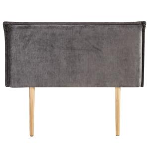 Tête de lit en tissu sur pieds en bois, gris 120 cm